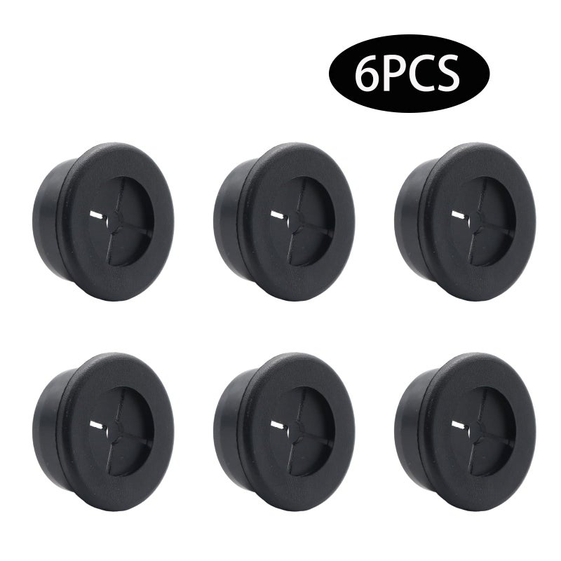 Adyoney 6 Pcs 25mm / 1 Inch Black Cable Cord Grommets, Rubber Desk Grommets for Table Computer Desk Wire Organizer TV Console and Other Furnitures Cover - Image 3
